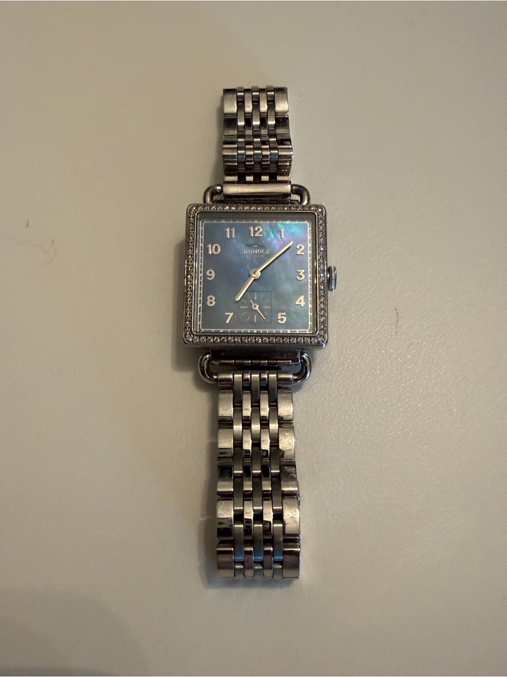 Shinola Silver Watch with Blue Mother-of-Pearl Dial - Picture 4 of 7